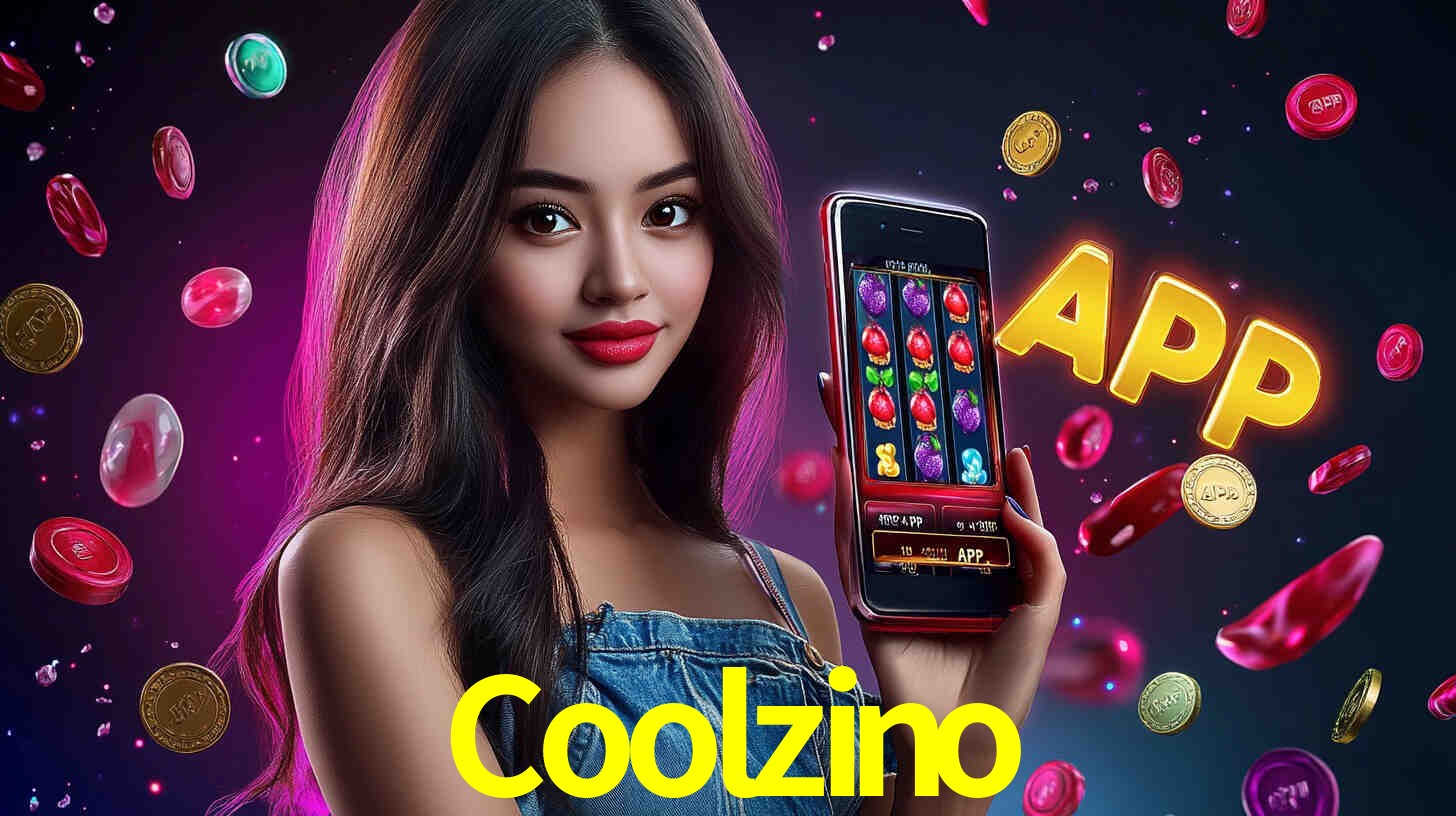 Una escena digital vívida inspirada en casino con Coolzino mostrado prominentemente, luces brillantes, fichas, cartas y acentos dorados.