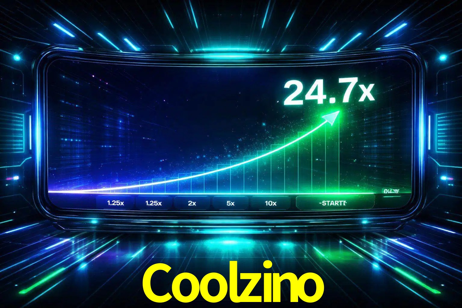 Una pantalla moderna de juego estilo crash con multiplicadores ascendentes, visuales de neón y una interfaz intensa enfocada en la acción.